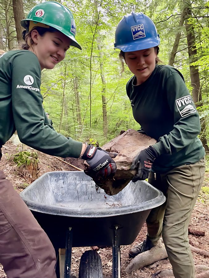 VYCC Corps Members working on a conservation project in the forest